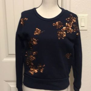 J. Crew sweatshirt with sequin leaves xs